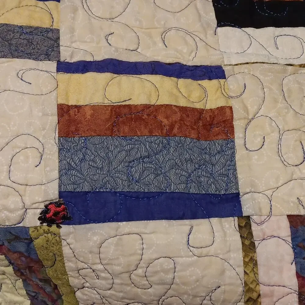 Quilted Parrot Tropical Patchwork Tapestry
